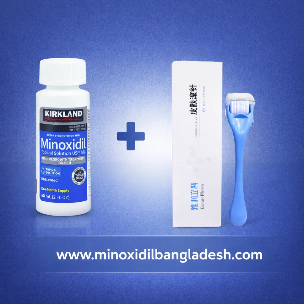 Kirkland Minoxidil 5% + Ersun Ricco Purple 540 Needles Derma Roller (কম্বো প্যাক)