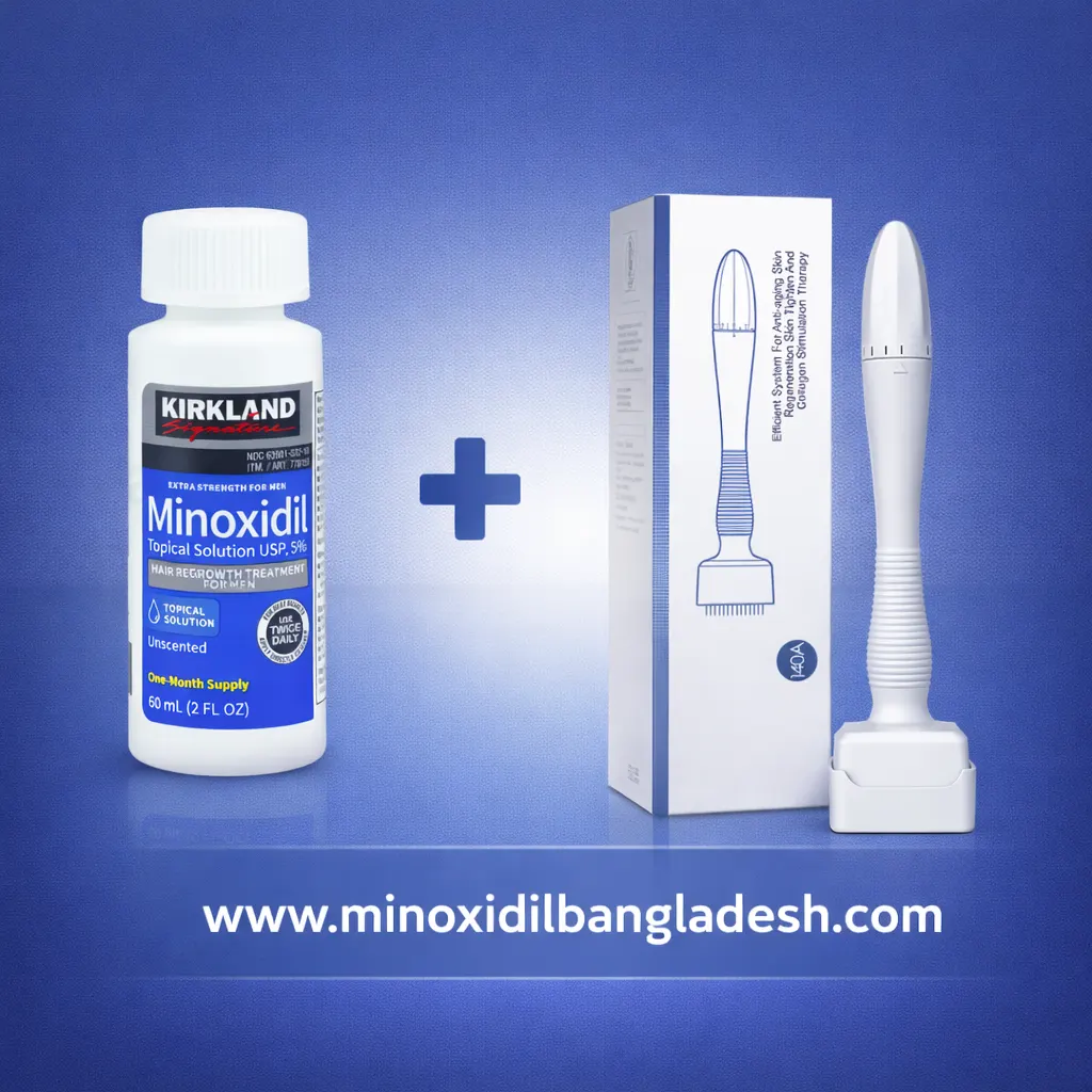 Kirkland Minoxidil 5% +  Derma Stamp 140 Pins  (কম্বো প্যাক)