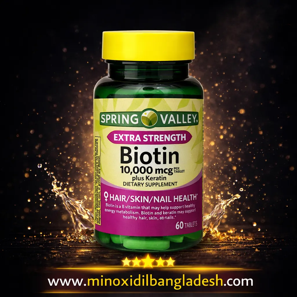 Spring Valley Extra Strength Biotin Plus Keratin Tablets Dietary Supplement 10,000 Mcg, 60 Tablets