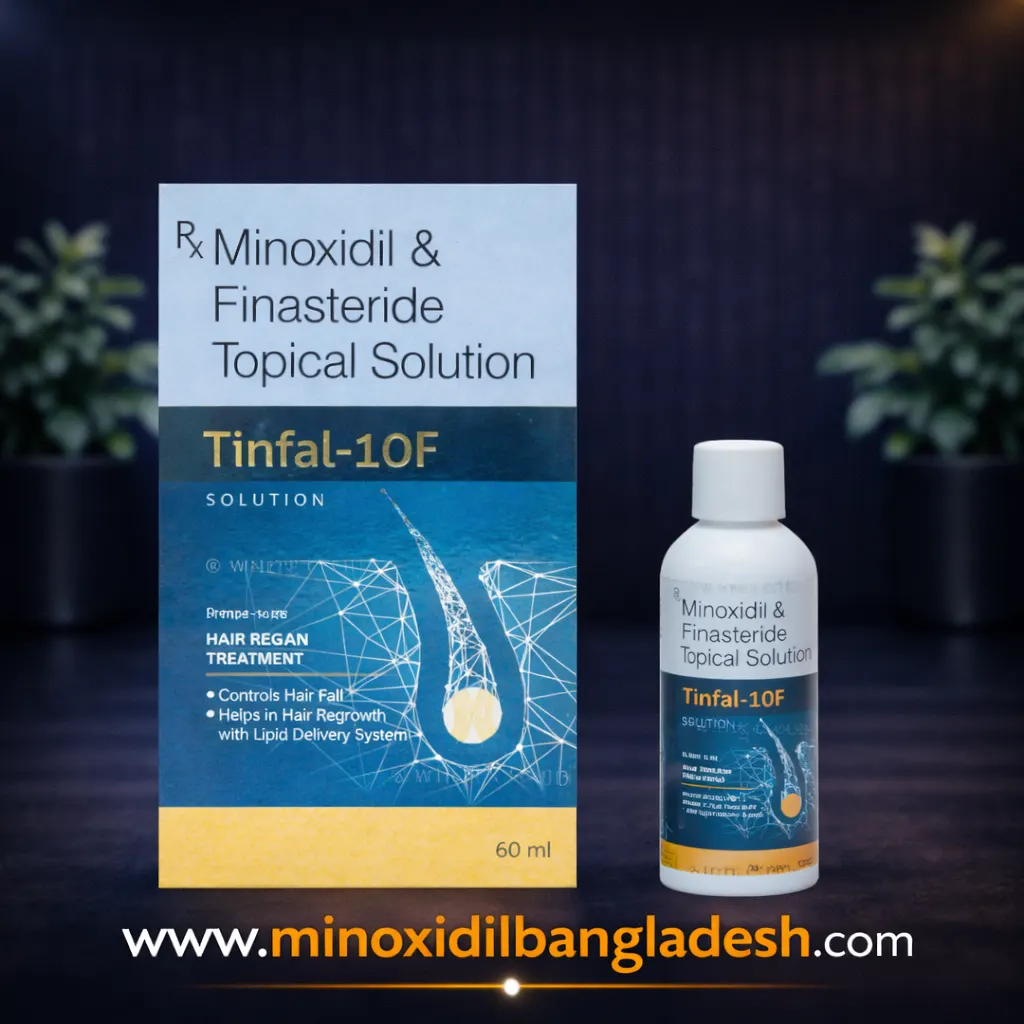Tinfal-10 F Solution – 10% Minoxidil + Finasteride Hair Regrowth Treatment 60ml